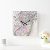  kaart van New Jersey (1855) Vierkante Klok (Huis)