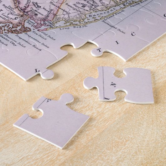  kaart van New Jersey (1884) Legpuzzel (Zijkant)