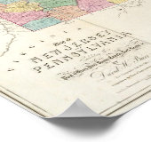 Kaart van New Jersey en Pennsylvania Poster (Hoek)