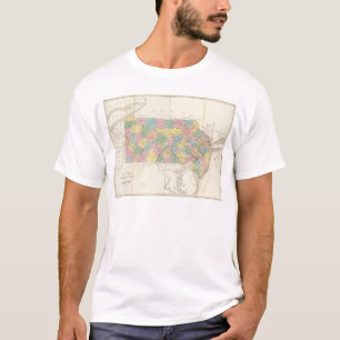 Kaart van New Jersey en Pennsylvania T-shirt