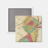 Kaart van New Jersey Magneet (Voorkant / Achterkant)