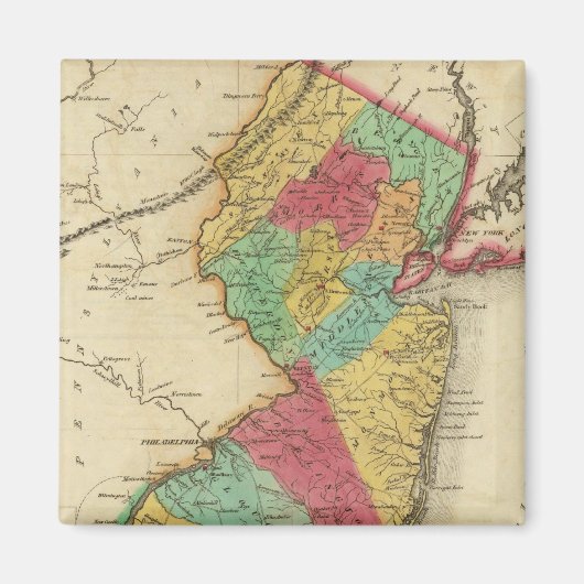 Kaart van New Jersey Magneet (Voorkant)