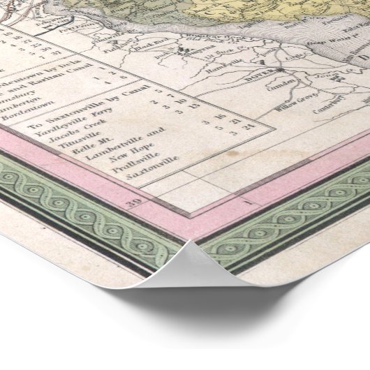  kaart van New Jersey Poster (Hoek)