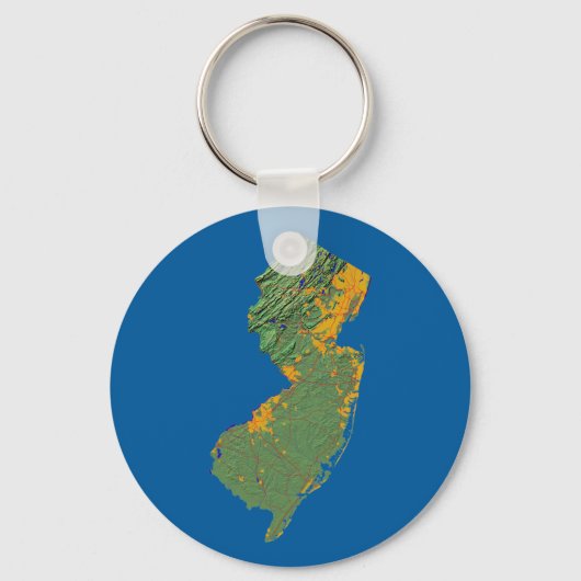 Kaart van New Jersey Sleutelhanger (Voorkant)