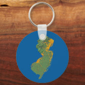 Kaart van New Jersey Sleutelhanger (Voorkant)