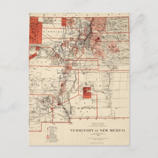  kaart van New Mexico (1882) (Voorkant)