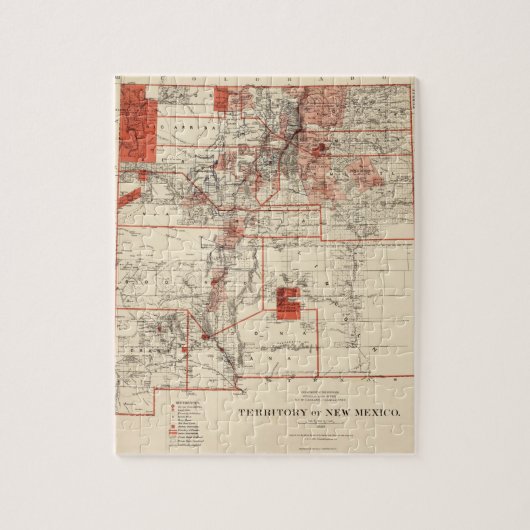  kaart van New Mexico (1882) Legpuzzel (Verticaal)
