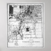 kaart van New Mexico (1882) Poster (Voorkant)