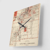  kaart van New Mexico (1882) Vierkante Klok (Hoek)