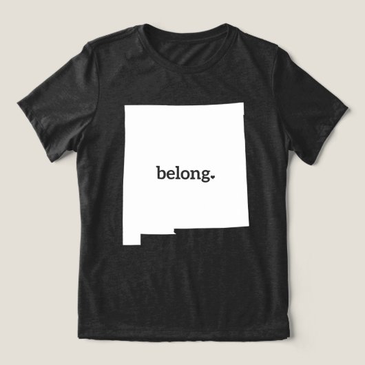 Kaart van New Mexico Belong, State Pride Tri-Blend Shirt (Design voorkant)