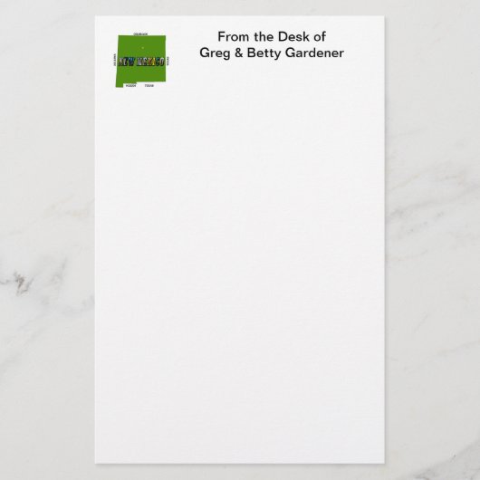 Kaart van New Mexico Omtrek Foto Tekst (Voorkant)