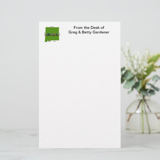 Kaart van New Mexico Omtrek Foto Tekst (Staand voorkant)