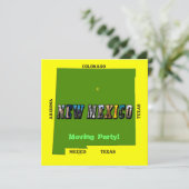 Kaart van New Mexico Omtrek Foto Tekst (Staand voorkant)