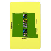 Kaart van New Mexico Omtrek Foto Tekst Magneet (Verticaal)