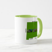 Kaart van New Mexico Omtrek Foto Tekst Mok (Voorkant rechts)