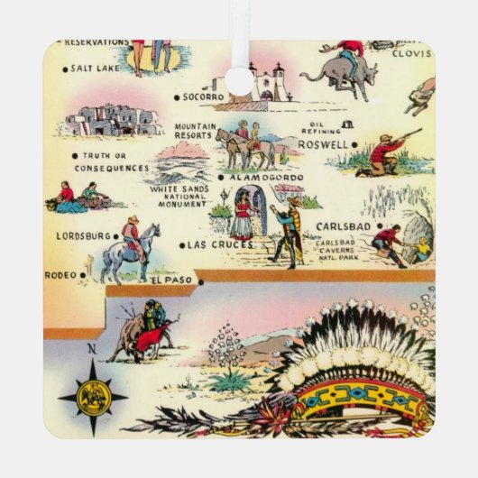  kaart van New Mexico Ornament (Achterkant)