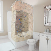 Kaart van New Mexico Petroglyph Douchegordijn (In situ)