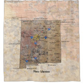 Kaart van New Mexico Petroglyph Douchegordijn (Voorkant)