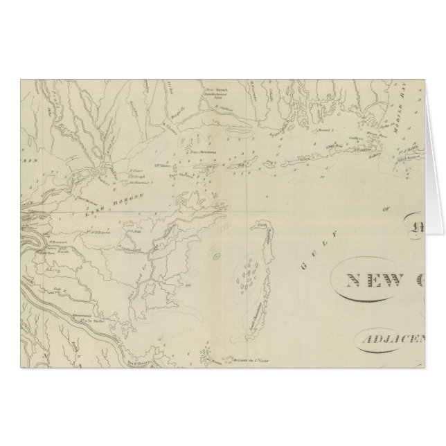 Kaart van New Orleans (Voorkant Horizontaal)