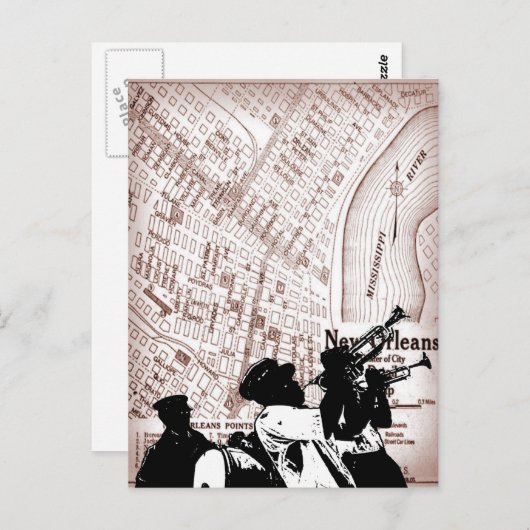  kaart van New Orleans (Voorkant / Achterkant)