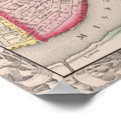 kaart van New Orleans 1860 Poster (Hoek)