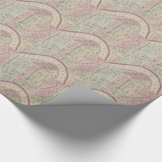  kaart van New Orleans (1880) Cadeaupapier (Hoek)