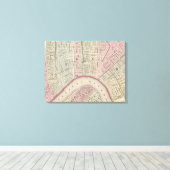 kaart van New Orleans (1880) Canvas Afdruk (Insitu (Houten vloer))