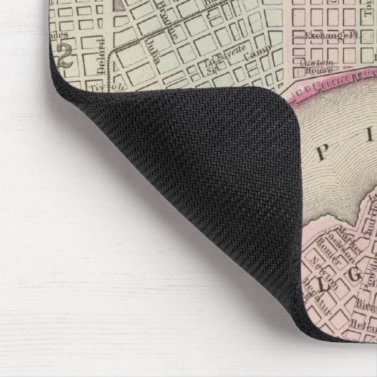  kaart van New Orleans (1880) Muismat (Hoek)