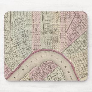  kaart van New Orleans (1880) Muismat