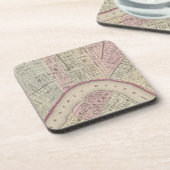  kaart van New Orleans (1880) Onderzetter (Linkerzijde)