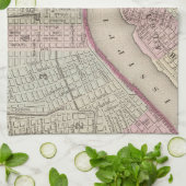  kaart van New Orleans (1880) Theedoek (Gevouwen)