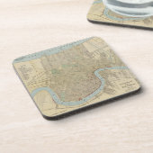  kaart van New Orleans (1919) Bier Onderzetter (Linkerzijde)