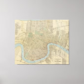  kaart van New Orleans (1919) Canvas Afdruk (Voorkant)