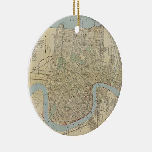  kaart van New Orleans (1919) Keramisch Ornament (Rechts)