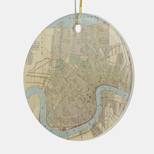  kaart van New Orleans (1919) Keramisch Ornament (Links)