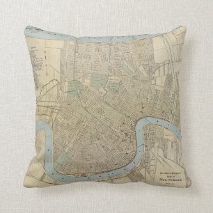 kaart van New Orleans (1919) Kussen