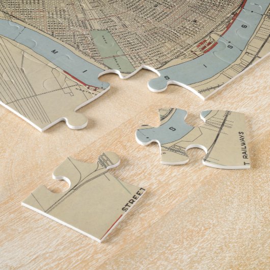  kaart van New Orleans (1919) Legpuzzel (Zijkant)