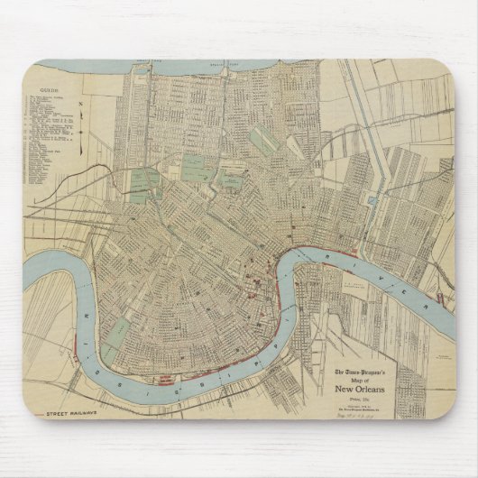 kaart van New Orleans (1919) Muismat (Voorkant)