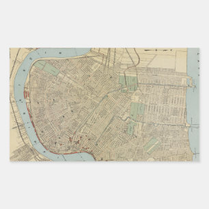  kaart van New Orleans (1919) Rechthoekige Sticker