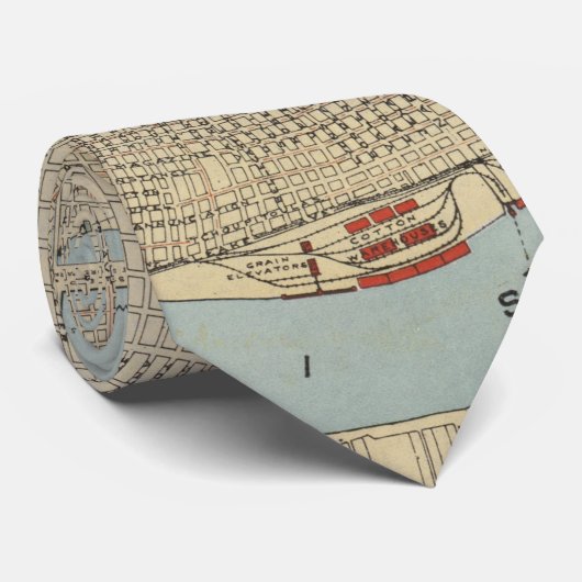  kaart van New Orleans (1919) Stropdas (Opgerold)