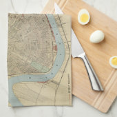  kaart van New Orleans (1919) Theedoek (Quarter Fold)