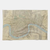  kaart van New Orleans (1919) Theedoek (Horizontaal)