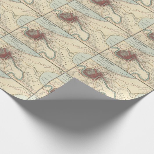  kaart van New Orleans Cadeaupapier (Hoek)