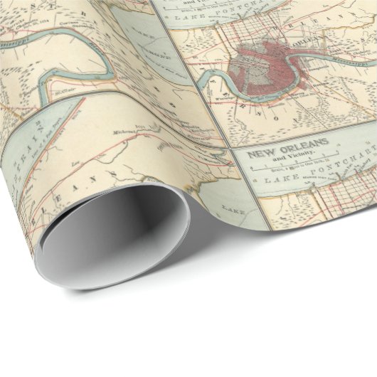  kaart van New Orleans Cadeaupapier (Rol Hoek)