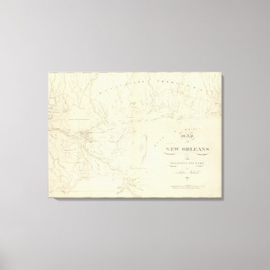 Kaart van New Orleans Canvas Afdruk (Voorkant)