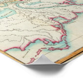 Kaart van New Orleans en het aangrenzende land Poster (Hoek)