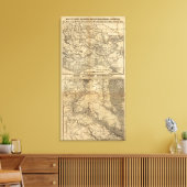 Kaart van New Orleans en omringend land Canvas Afdruk (Insitu (Woonkamer))