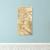 Kaart van New Orleans en omringend land Canvas Afdruk (Insitu (Houten vloer))