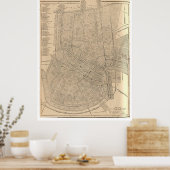  kaart van New Orleans LA (1908) Poster (Keuken)