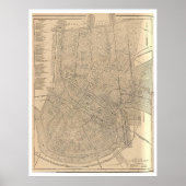  kaart van New Orleans LA (1908) Poster (Voorkant)